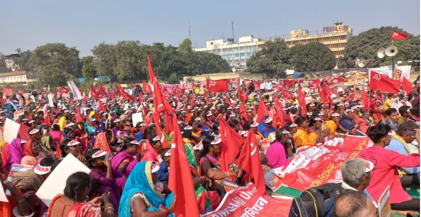 Thousands of workers across 18 states gather in Delhi to protest new labour codes