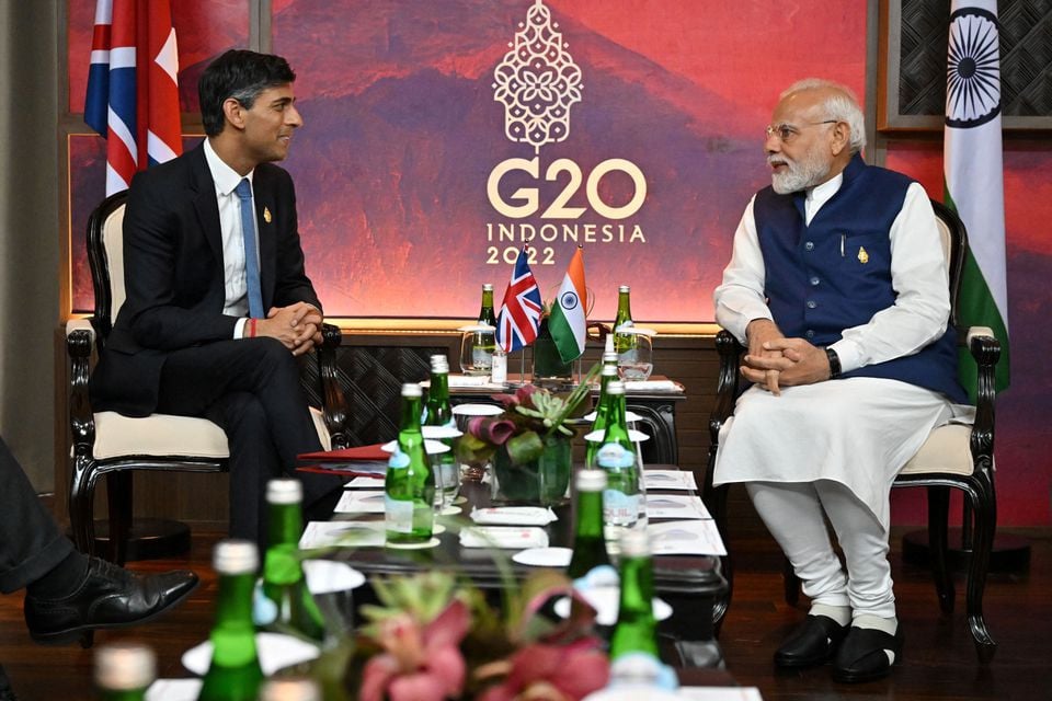 India's Modi, Britain's Sunak meet at G20, discuss ways to boost trade