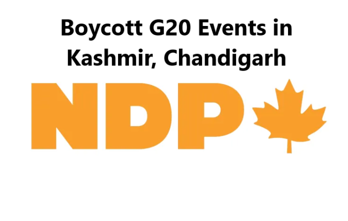 Canadian political party urges Trudeau to boycott G20 events in Kashmir, Chandigarh