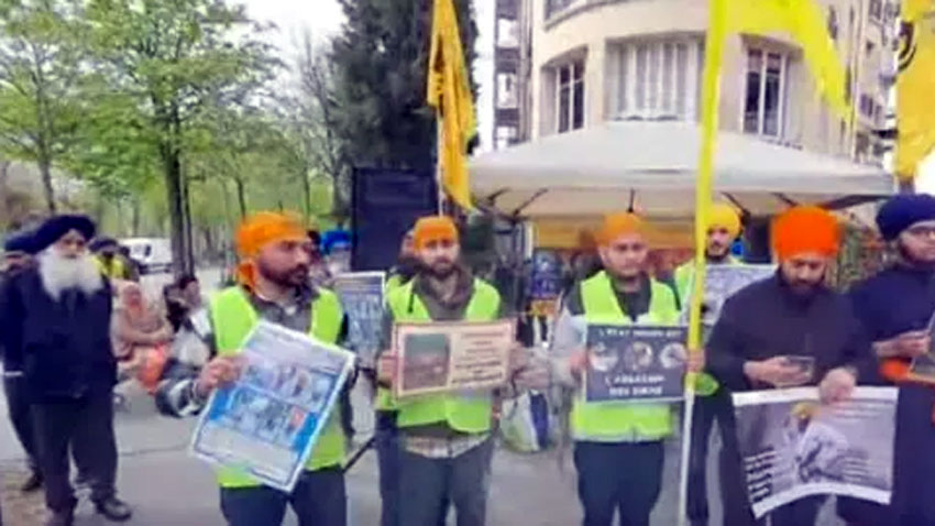 Khalistan supporters hold demo in Paris against persecution of Sikhs in India