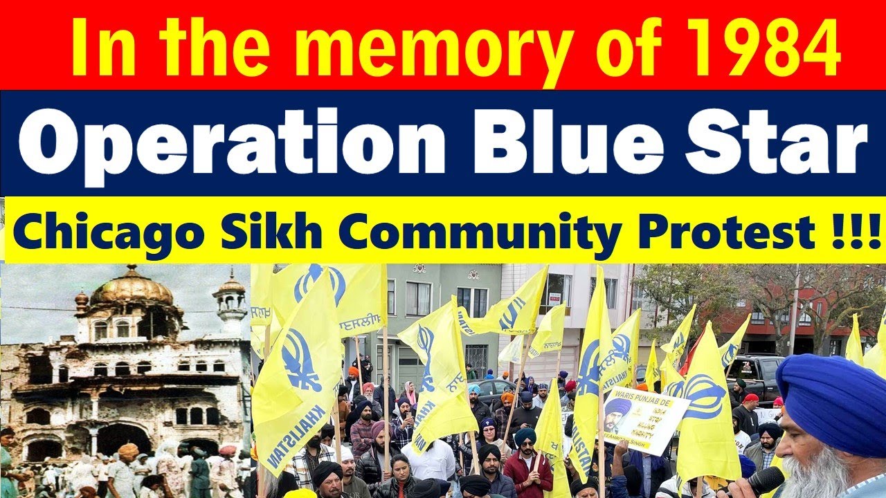 Sikhs stage protest in Chicago on 39th anniversary of operation Blue Star